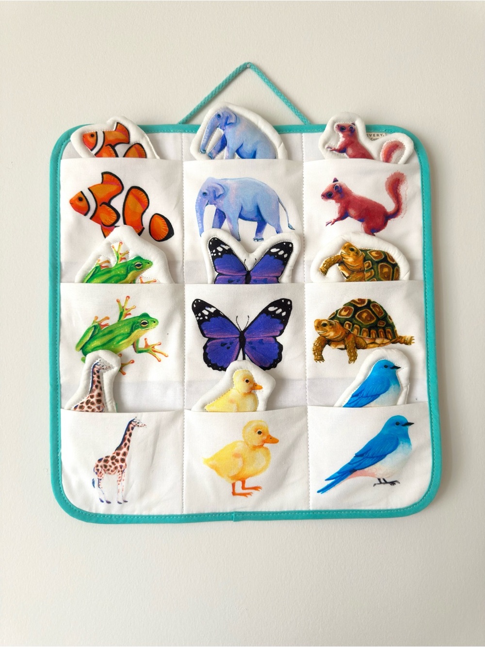 Lovevery Quilted Critter Pockets from The Realist Play Kit, 19-21+ Months